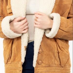 Women's Tan Shearling Jacket